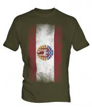 French Polynesia Faded Flag Mens T-Shirt