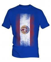 French Polynesia Faded Flag Mens T-Shirt
