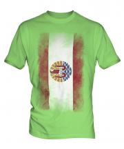 French Polynesia Faded Flag Mens T-Shirt
