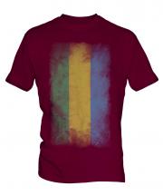 Gabon Faded Flag Mens T-Shirt