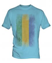 Gabon Faded Flag Mens T-Shirt
