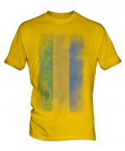 Gabon Faded Flag Mens T-Shirt