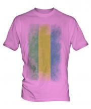 Gabon Faded Flag Mens T-Shirt