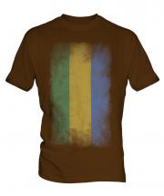 Gabon Faded Flag Mens T-Shirt