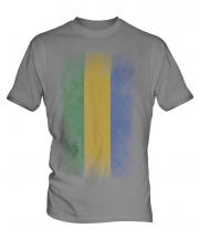Gabon Faded Flag Mens T-Shirt