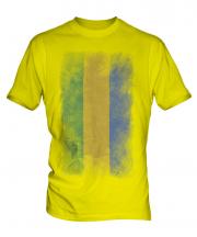 Gabon Faded Flag Mens T-Shirt