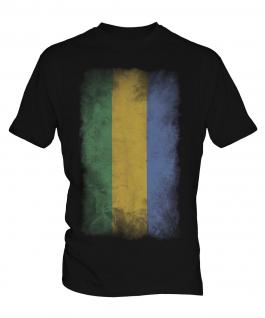 Gabon Faded Flag Mens T-Shirt