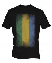 Gabon Faded Flag Mens T-Shirt