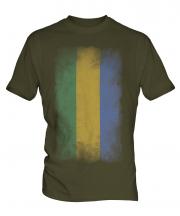 Gabon Faded Flag Mens T-Shirt