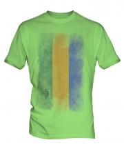 Gabon Faded Flag Mens T-Shirt