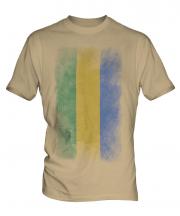 Gabon Faded Flag Mens T-Shirt