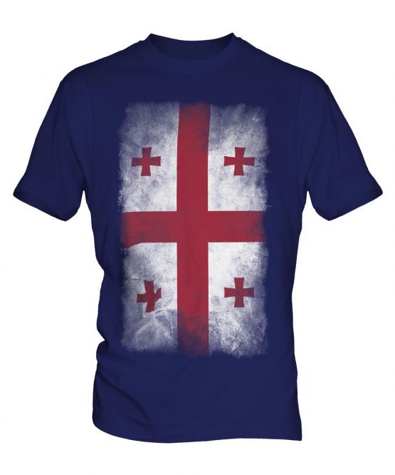 Georgia Faded Flag Mens T-Shirt
