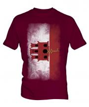 Gibraltar Faded Flag Mens T-Shirt