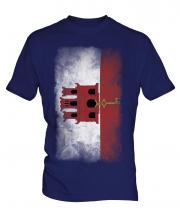 Gibraltar Faded Flag Mens T-Shirt