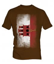 Gibraltar Faded Flag Mens T-Shirt