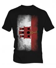 Gibraltar Faded Flag Mens T-Shirt