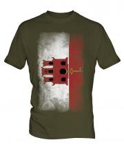 Gibraltar Faded Flag Mens T-Shirt