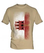 Gibraltar Faded Flag Mens T-Shirt