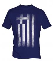 Greece Faded Flag Mens T-Shirt