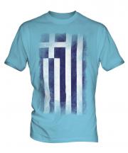 Greece Faded Flag Mens T-Shirt