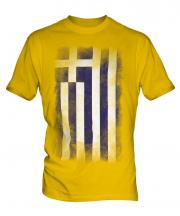 Greece Faded Flag Mens T-Shirt