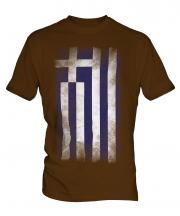 Greece Faded Flag Mens T-Shirt