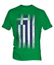 Greece Faded Flag Mens T-Shirt