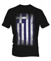 Greece Faded Flag Mens T-Shirt