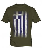 Greece Faded Flag Mens T-Shirt