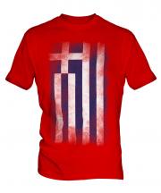 Greece Faded Flag Mens T-Shirt