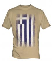 Greece Faded Flag Mens T-Shirt