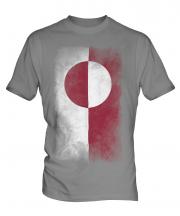 Greenland Faded Flag Mens T-Shirt