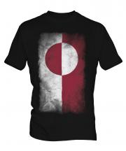 Greenland Faded Flag Mens T-Shirt