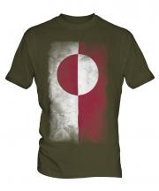 Greenland Faded Flag Mens T-Shirt