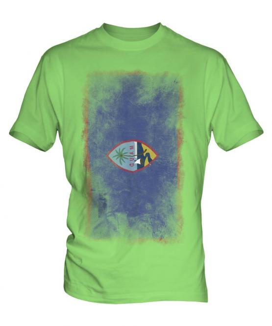 Guam Faded Flag Mens T-Shirt