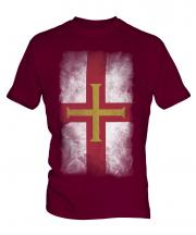Guernsey Faded Flag Mens T-Shirt
