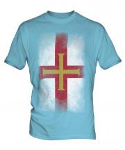 Guernsey Faded Flag Mens T-Shirt