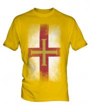 Guernsey Faded Flag Mens T-Shirt