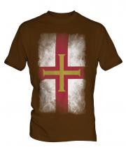 Guernsey Faded Flag Mens T-Shirt