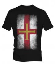 Guernsey Faded Flag Mens T-Shirt