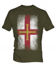Guernsey Faded Flag Mens T-Shirt