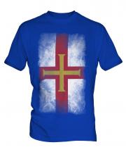 Guernsey Faded Flag Mens T-Shirt