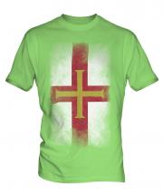Guernsey Faded Flag Mens T-Shirt