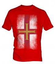 Guernsey Faded Flag Mens T-Shirt
