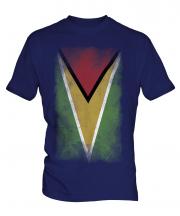 Guyana Faded Flag Mens T-Shirt