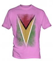 Guyana Faded Flag Mens T-Shirt