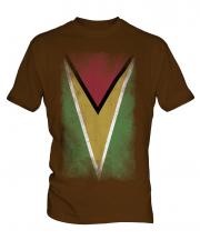 Guyana Faded Flag Mens T-Shirt