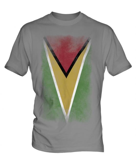 Guyana Faded Flag Mens T-Shirt
