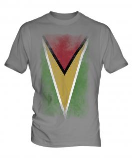 Guyana Faded Flag Mens T-Shirt