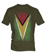 Guyana Faded Flag Mens T-Shirt